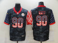 Men’s Pittsburgh Steelers T.J. Watt #90 Gray Camouflage Jersey