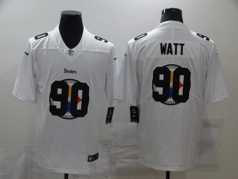 Men’s Pittsburgh Steelers T.J. Watt #90 White Authentic Jersey