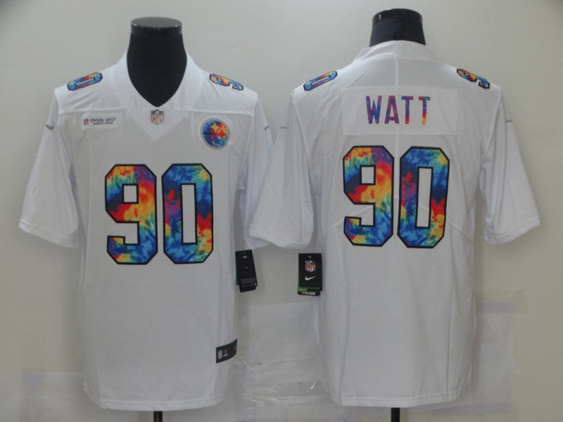 Men’s Pittsburgh Steelers T.J. Watt #90 White Jersey