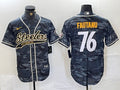 Men’s Pittsburgh Steelers Troy Fautanu #76 Grey Camouflage Jersey