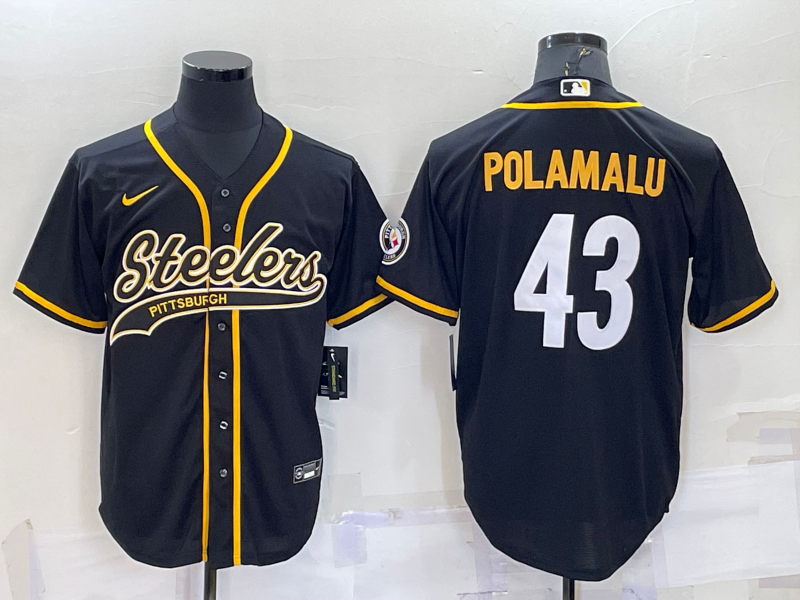 Men’s Pittsburgh Steelers Troy Polamalu #43 Black Jersey