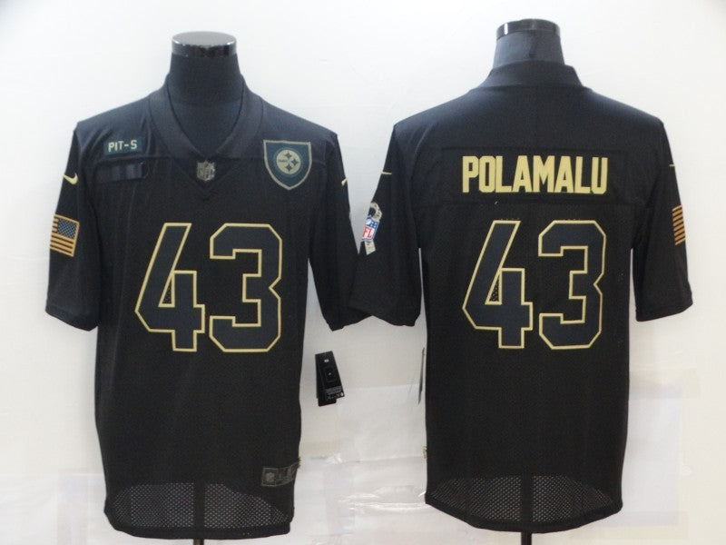 Men’s Pittsburgh Steelers Troy Polamalu #43 Black Jersey