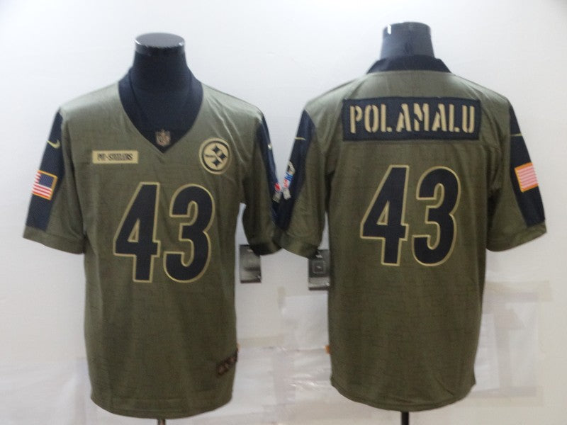 Men’s Pittsburgh Steelers Troy Polamalu #43 Brown Jersey