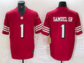 Men’s San Francisco 49ers #1 Deebo Samuel Sr Nike Scarlet Alternate F.U.S.E. Vapor Limited Jersey