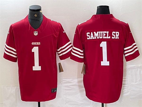 Men’s San Francisco 49ers #1 Deebo Samuel Sr  Nike Scarlet F.U.S.E. Vapor Limited Jersey