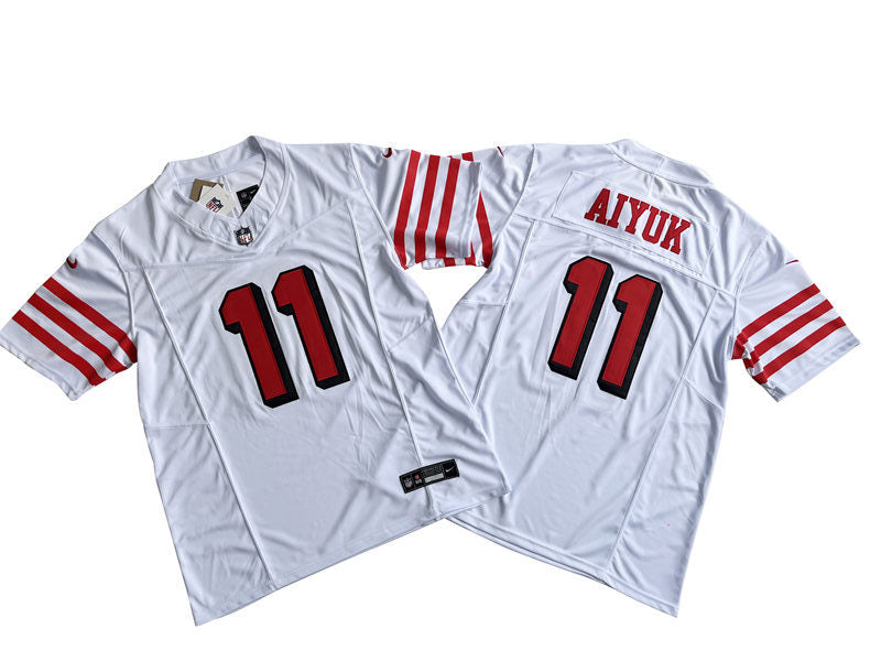 Men’s San Francisco 49ers #11 Brandon Aiyuk Nike White Alternate 2023 F.U.S.E. Vapor Limited Jersey
