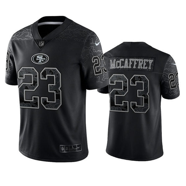 Men’s San Francisco 49ers #23 Christian McCaffrey Black Rflctv Limited Jersey