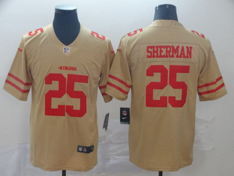 Men’s San Francisco 49ers #25 Richard Sherman  Nike Gold Inverted Legend Jersey