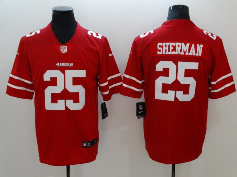 Men’s San Francisco 49ers #25 Richard Sherman Nike Scarlet Vapor Limited Player Jersey