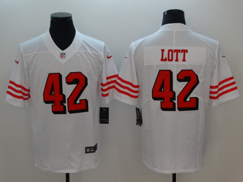 Men’s San Francisco 49ers #42 Ronnie Lott Nike White Vapor Untouchable Color Rush Limited Player Jersey