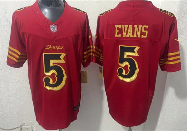 Mens San Francisco 49ers #5 Mike Evans Rivalry Collection F.U.S.E. Limited Jersey Red