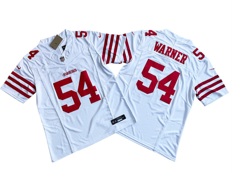 Men’s San Francisco 49ers #54 Fred Warner Nike White 2023 F.U.S.E. Vapor Limited Jersey