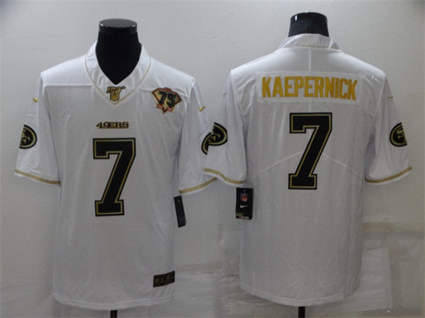 Men’s San Francisco 49ers #7 Colin Kaepernick Nike White Gold Retro Football Jersey