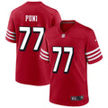 Mens San Francisco 49ers #77 Dominick Puni Nike Scarlet Alternate 2023 F.U.S.E. Vapor Limited Jersey