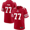 Mens San Francisco 49ers #77 Dominick Puni Nike Scarlet F.U.S.E. Vapor Limited Jersey