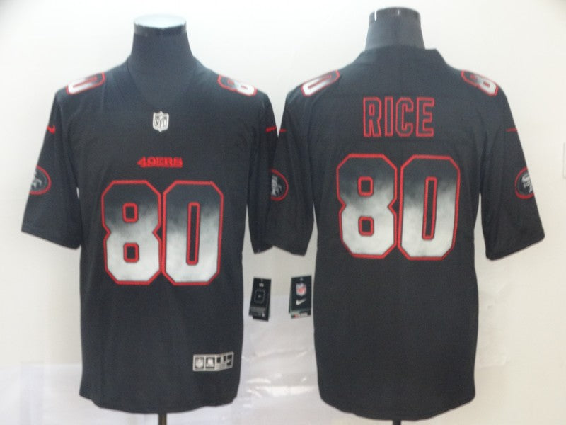 Men’s San Francisco 49ers #80 Jerry Rice Black Authentic Jersey