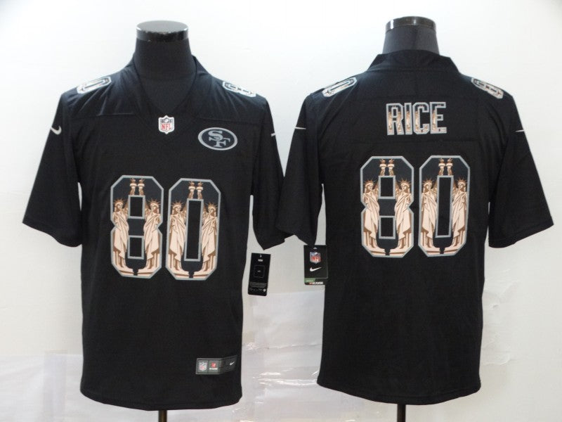 Men’s San Francisco 49ers #80 Jerry Rice Black Team Jersey