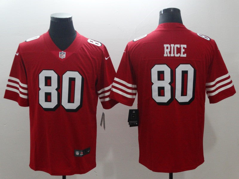 Men’s San Francisco 49ers #80 Jerry Rice Nike Red Vapor Untouchable Color Rush Limited Player Jersey