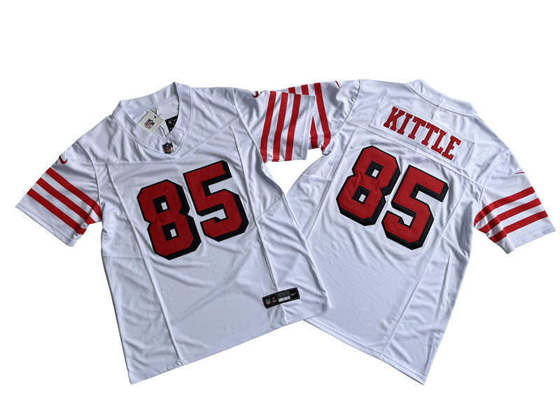 Men’s San Francisco 49ers #85 George Kittle Nike White Alternate 2023 F.U.S.E. Vapor Limited Jersey