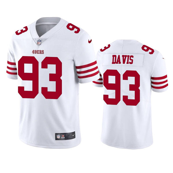 Men’s San Francisco 49ers #93 Kalia Davis Nike White Vapor Limited Player Jersey