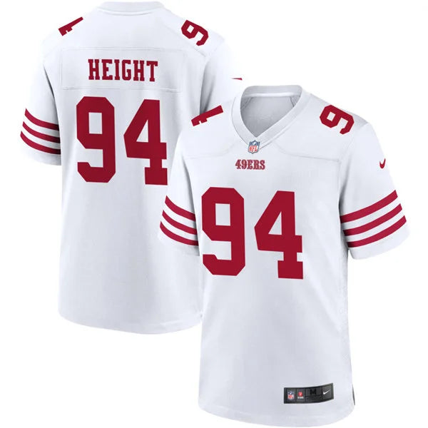 Mens San Francisco 49ers #94 Romello Height Nike Home White F.U.S.E. Vapor Limited Jersey