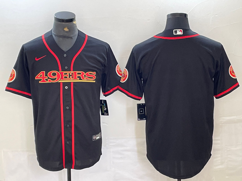 Men’s San Francisco 49ers Black Joint Edition Blank Jersey