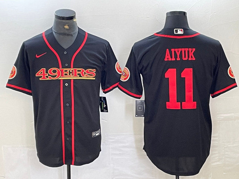 Men’s San Francisco 49ers Brandon Aiyuk #11 Black Joint Edition Jersey