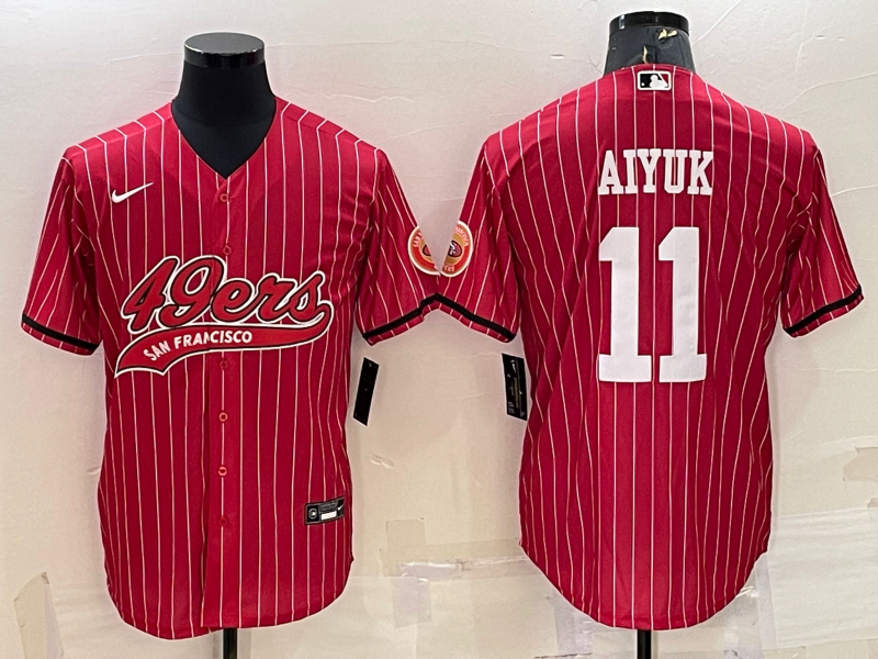 Men’s San Francisco 49ers Brandon Aiyuk #11 Red Jersey Joint Edition