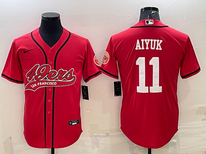 Men’s San Francisco 49ers Brandon Aiyuk #11 Red Jersey Joint Edition