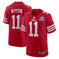 Men’s San Francisco 49ers Brandon Aiyuk #11 Scarlet Super Bowl LVIII Jersey