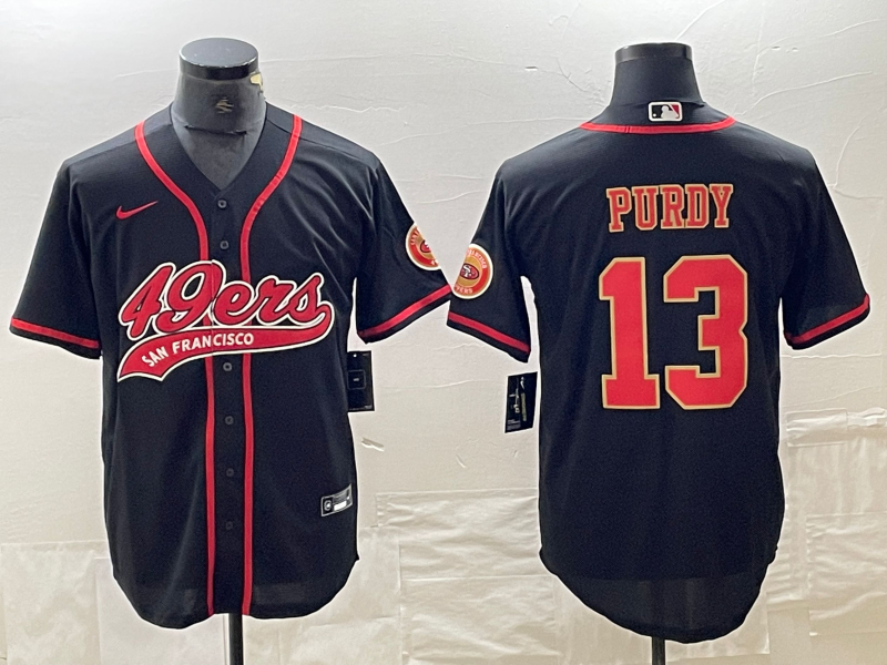Men’s San Francisco 49ers Brock Purdy #13 Black Jersey Joint Edition