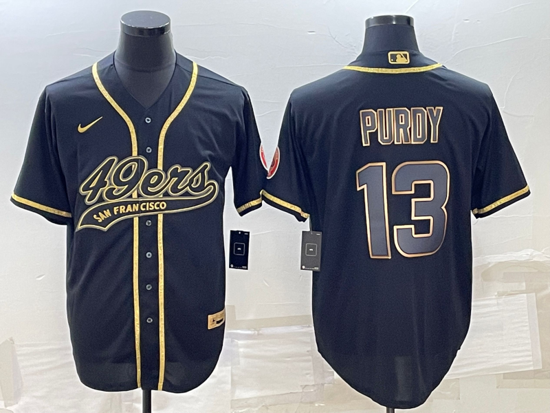 Men’s San Francisco 49ers Brock Purdy #13 Black Jersey Joint Edition