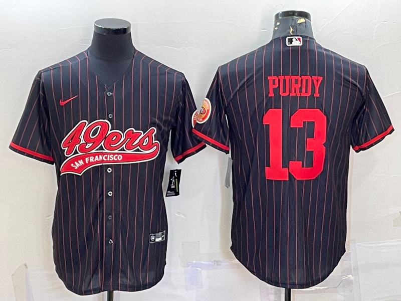 Men’s San Francisco 49ers Brock Purdy #13 Black Jersey Joint Edition