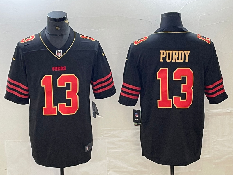Men’s San Francisco 49ers Brock Purdy #13 Black Jersey