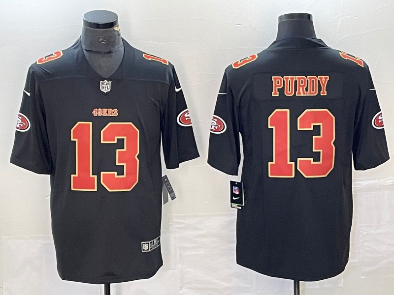 Men’s San Francisco 49ers Brock Purdy #13 Carbon Black Jersey