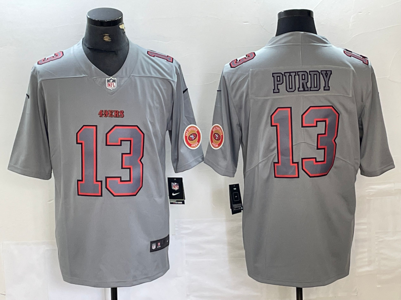 Men’s San Francisco 49ers Brock Purdy #13 Gray Atmosphere Jersey