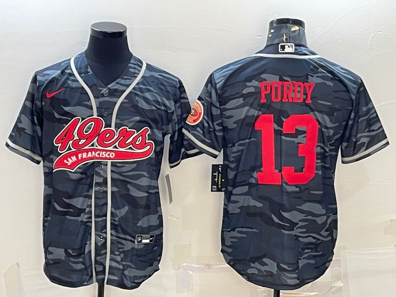 Men’s San Francisco 49ers Brock Purdy #13 Grey Camouflage Jersey Joint Edition