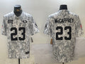 Men’s San Francisco 49ers Christian McCaffrey #23 Arctic Camo 2024 Salute to Service Limited Jersey