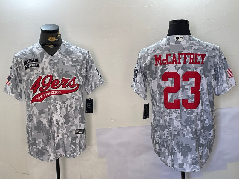 Men’s San Francisco 49ers Christian McCaffrey #23 Arctic Camo Salute to Service Limited Jersey