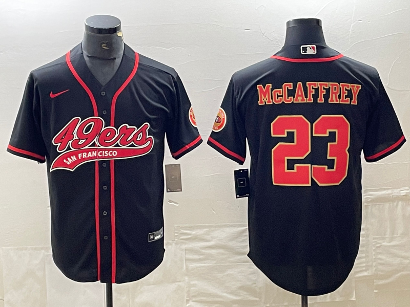 Men’s San Francisco 49ers Christian McCaffrey #23 Black Jersey Joint Edition