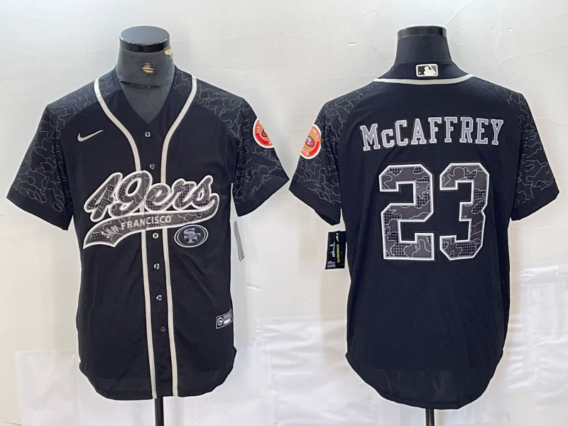 Men’s San Francisco 49ers Christian McCaffrey #23 Black RFLCTV Limited Jersey Joint Edition