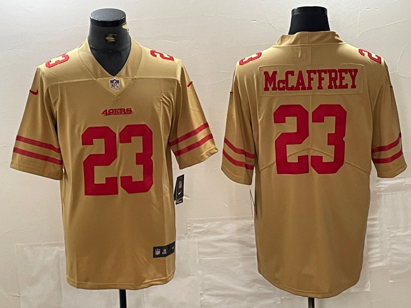 Men’s San Francisco 49ers Christian McCaffrey #23 Gold Team Inverted Legend Jersey