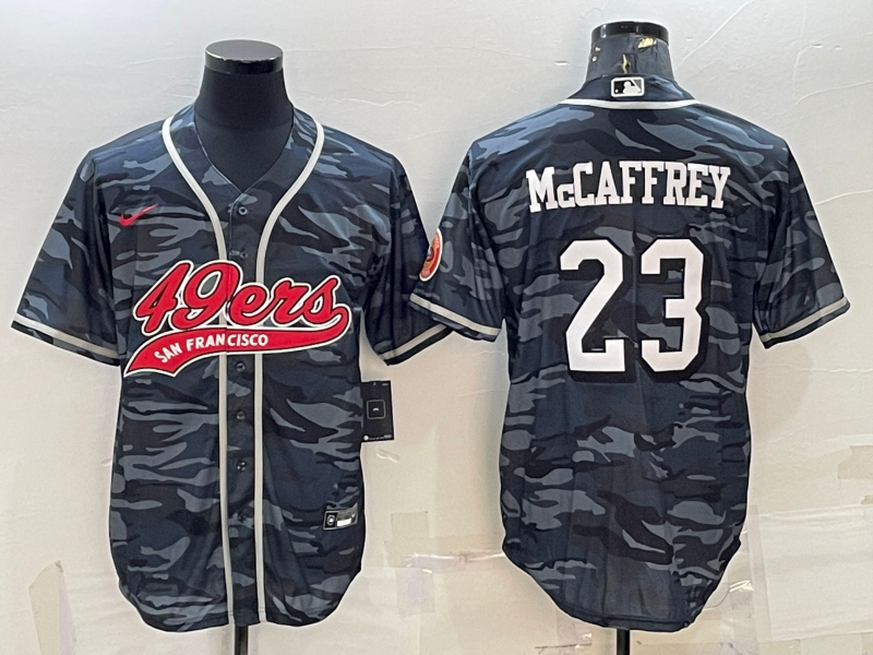 Men’s San Francisco 49ers Christian McCaffrey #23 Grey Camouflage Jersey Joint Edition