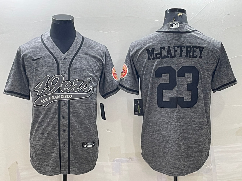 Men’s San Francisco 49ers Christian McCaffrey #23 Grey Jersey Joint Edition