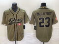 Men’s San Francisco 49ers Christian McCaffrey #23 Olive 2022 Salute To Service Jersey Joint Edition