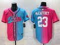 Men’s San Francisco 49ers Christian McCaffrey #23 Pink/Blue Jersey
