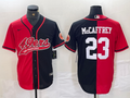 Men’s San Francisco 49ers Christian McCaffrey #23 Red/Black Jersey Joint Edition