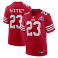 Men’s San Francisco 49ers Christian McCaffrey #23 Scarlet Super Bowl LVIII Jersey