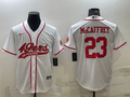 Men’s San Francisco 49ers Christian McCaffrey #23 White Jersey Joint Edition