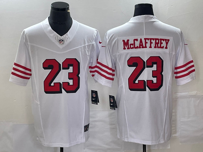 Men’s San Francisco 49ers Christian McCaffrey #23 White Jersey